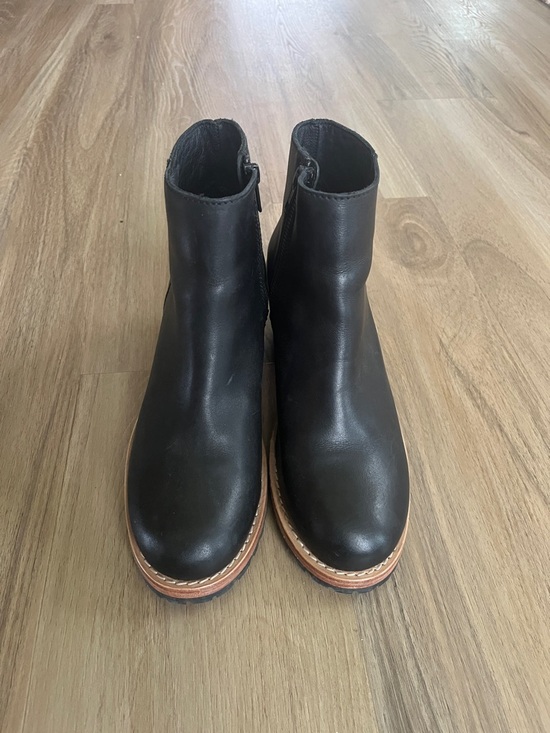 Patina Shoes - Portland leather goods. Classic Black Leather Ankle Booties with Contrast Sole